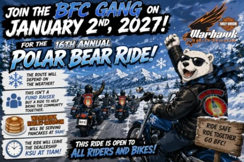 16th Annual Polar Bear Ride January 2nd 2027 event flyer