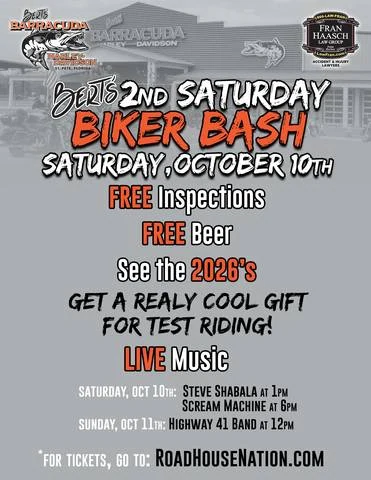 2nd Saturday Biker Bash event flyer