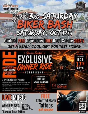 3rd Saturday Biker Bash event flyer