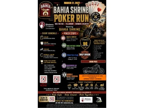 Bahia Shrine Poker Run event flyer