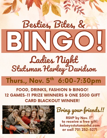 Besties, Bites, & BINGO-Ladies Night Event! event flyer