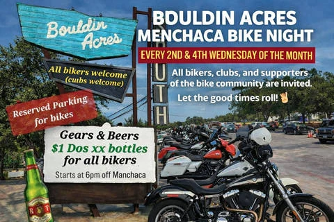 Bike Night at Bouldin Acres event flyer