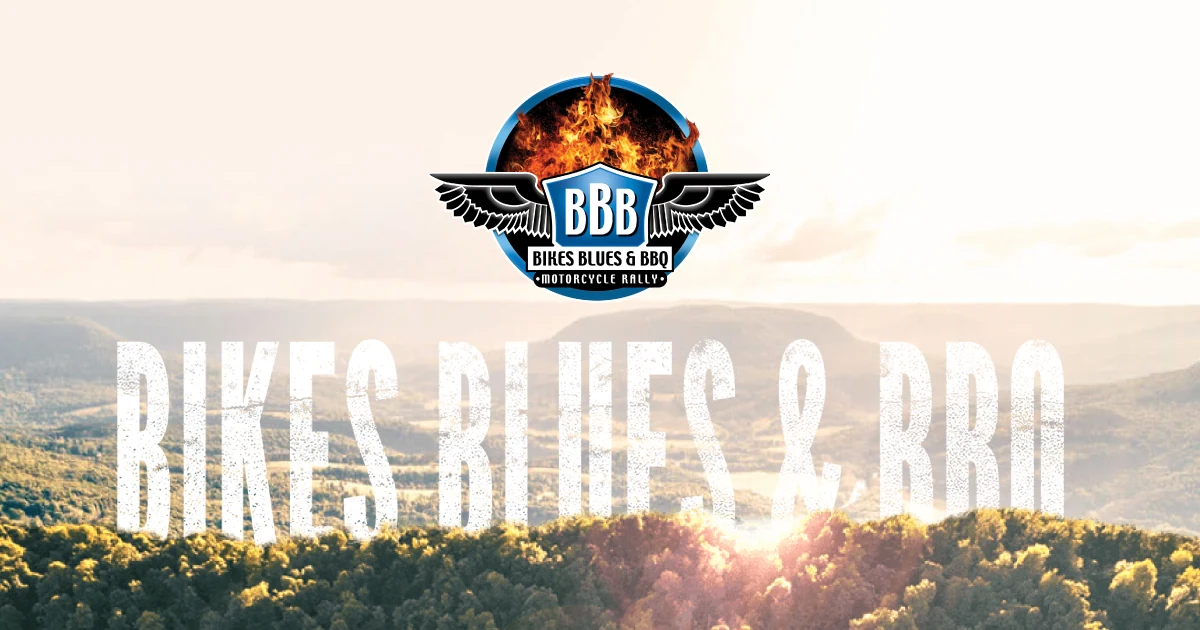 Bikes Blues & BBQ Rally 2026 event flyer