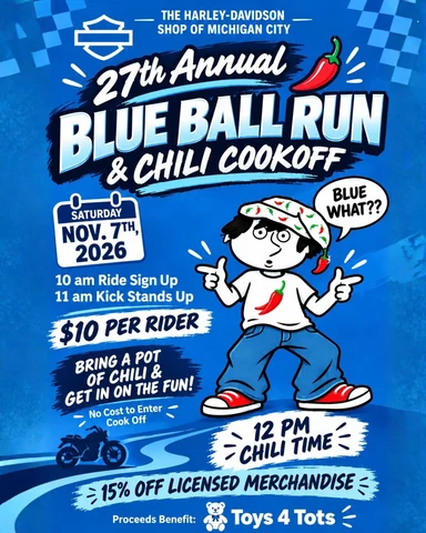 BLUE BALL RUN & CHILI COOKOFF event flyer