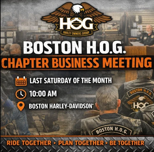 Boston H.O.G Chapter Meeting event flyer