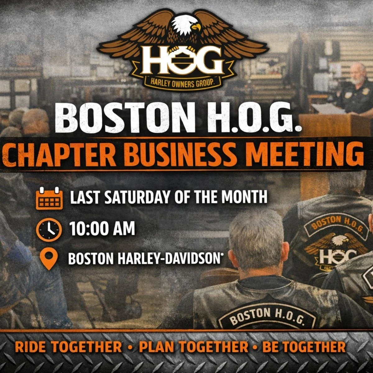 Boston H.O.G Chapter Meeting event flyer