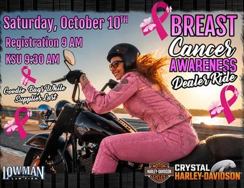 Breast Cancer Awareness Dealer Ride event flyer