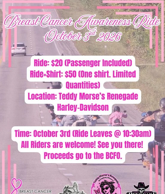 Breast Cancer Awareness Ride event flyer