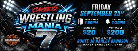 Caged Wrestling Mania 7 event flyer