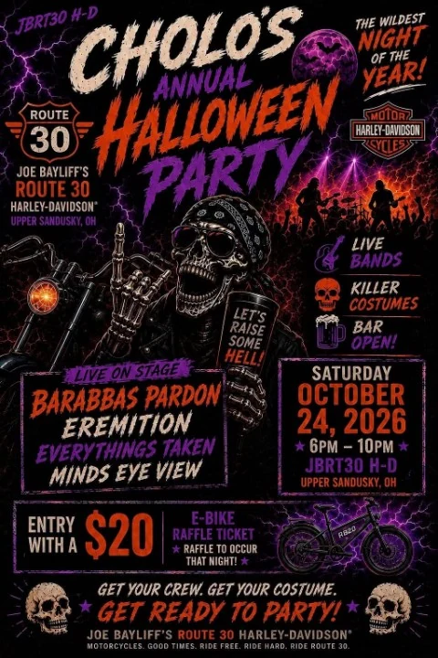 Cholo's Annual Halloween event flyer