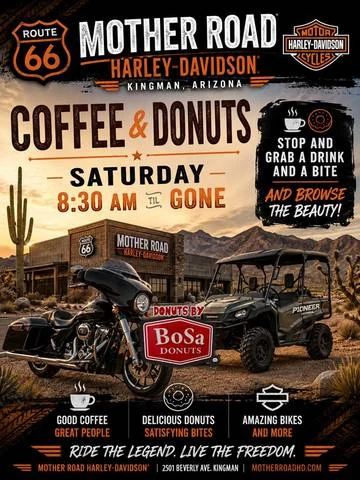 Coffee & Donuts Saturdays event flyer