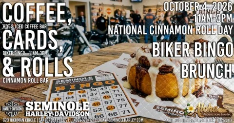 Coffee, Cards, & Rolls event flyer
