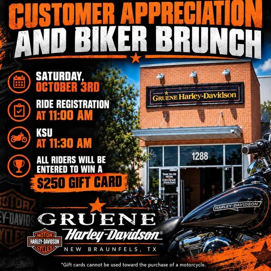 Customer Appreciation Ride and Biker Brunch event flyer