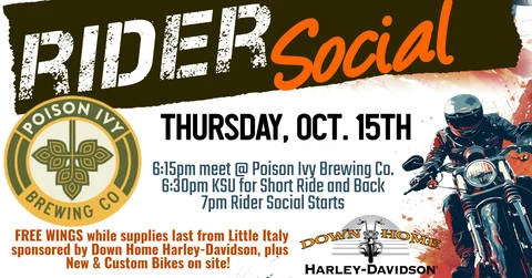 DOWN HOME RIDER SOCIAL @ POISON IVY BREWING CO. event flyer