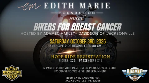 Edith Marie - Bikers for Breast Cancer - Baymeadows event flyer