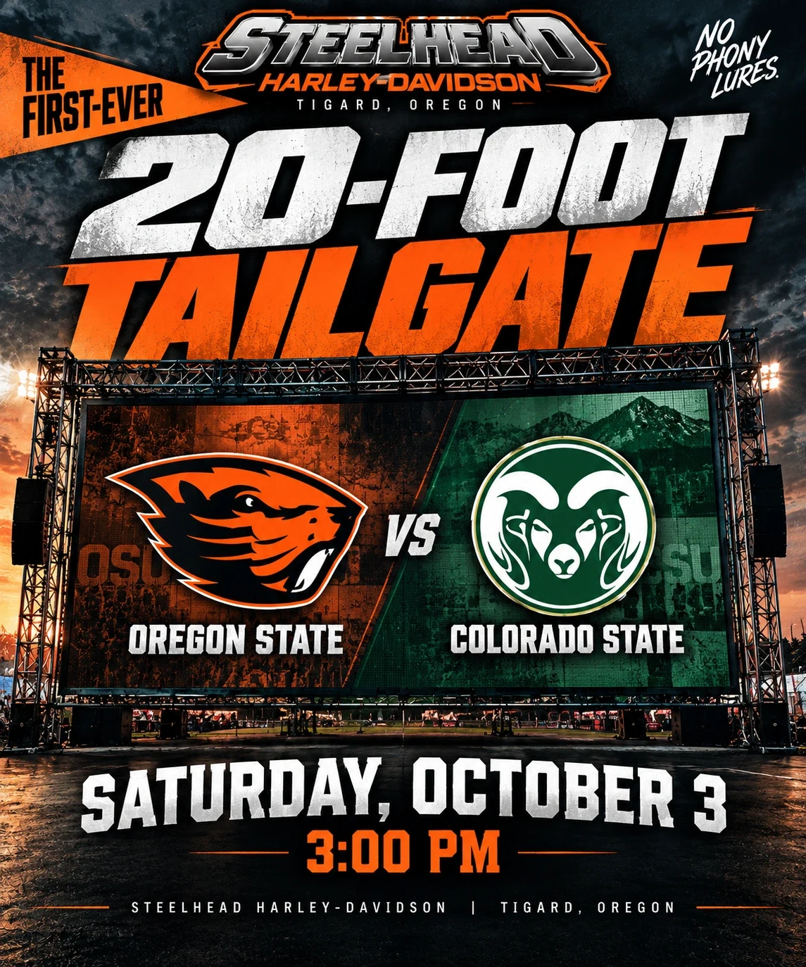 First EVER Twenty Foot Tailgate event flyer