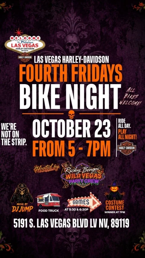 Fourth Fridays Bike Night at Las Vegas Harley-Davidson event flyer