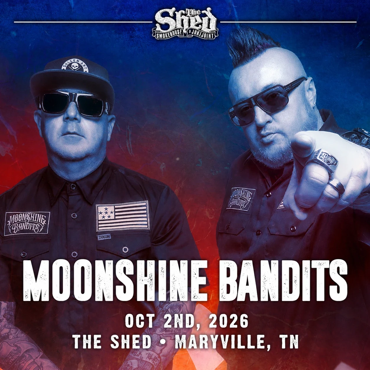 FREE SHOW Moonshine Bandits event flyer