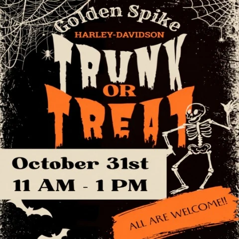 GOLDEN SPIKE HARLEY-DAVIDSON TRUNK-OR-TREAT event flyer