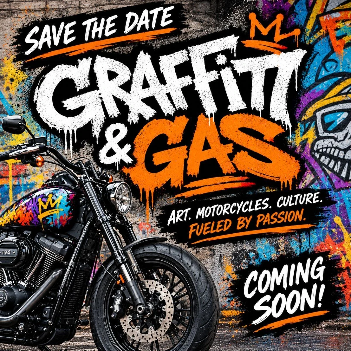 Graffiti & Gas Exhibition event flyer