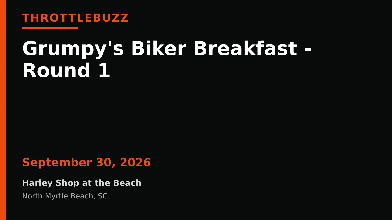 Grumpy's Biker Breakfast - Round 1 event artwork