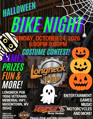 Halloween Bike Night at Long Neck Pub WITH COSTUME CONTEST event flyer