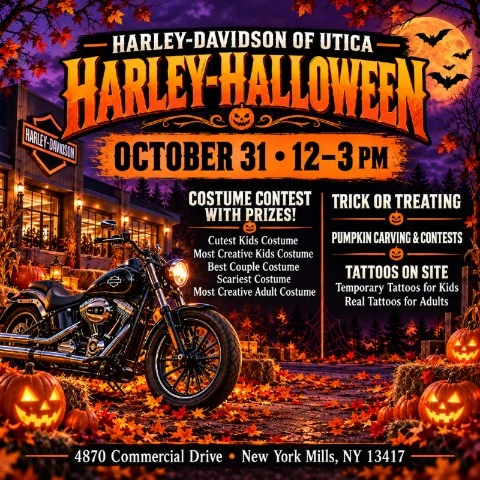 Harley-Halloween at H-D Utica event flyer