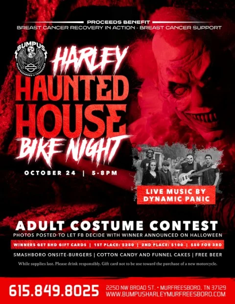 Haunted Harley House event flyer
