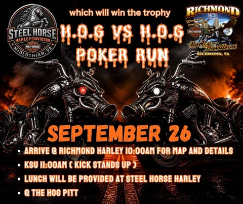HOG vs HOG Poker Run event flyer