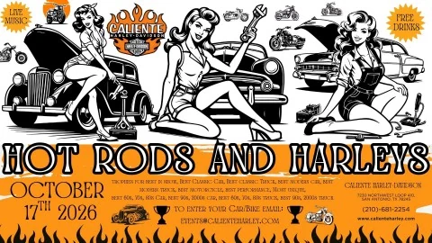 Hot Rods & Harleys event flyer