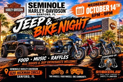 Jeep & Bike Night event flyer