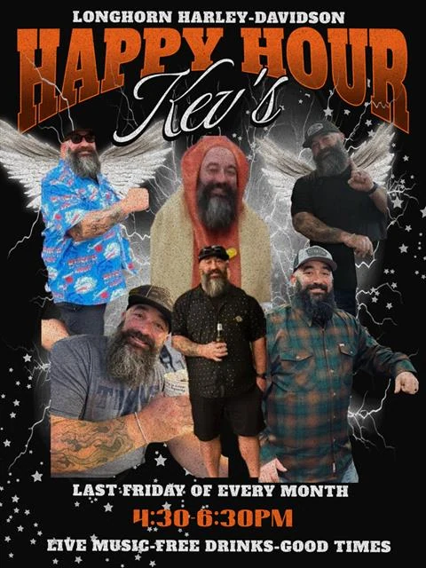 Kev's Happy Hour event flyer