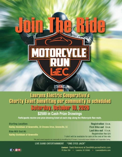 Laurens Electric Run event flyer