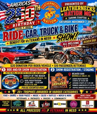 Leathernecks MC Ride & Bike/Car Show Registration event flyer