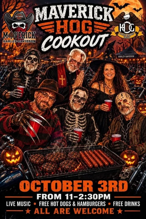 Maverick HOG Cookout event flyer