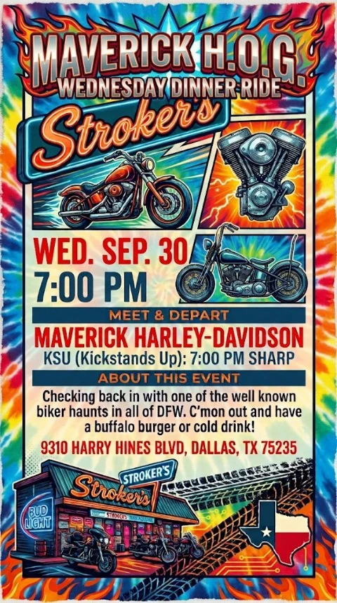 Maverick HOG Dinner Ride event flyer