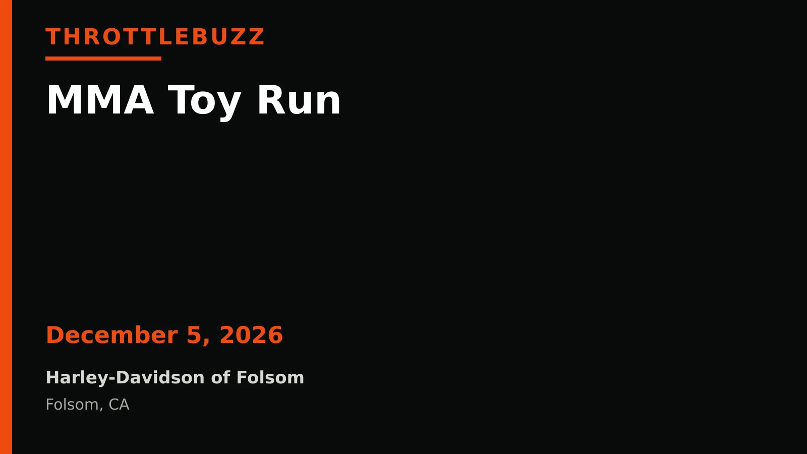 MMA Toy Run event flyer