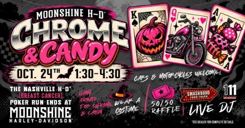 Moonshine Harley's Chrome & Candy event flyer