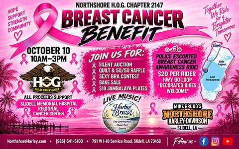 Northshore H.O.G. #2147 Breast Cancer Benefit event flyer