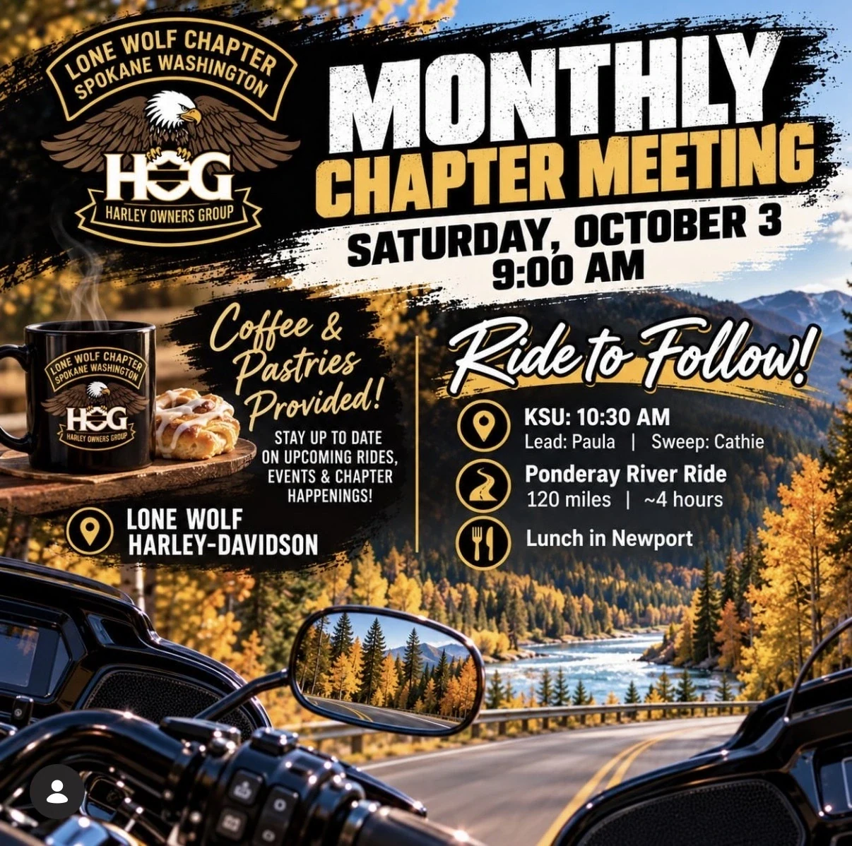 OCTOBER H.O.G. MEETING event flyer