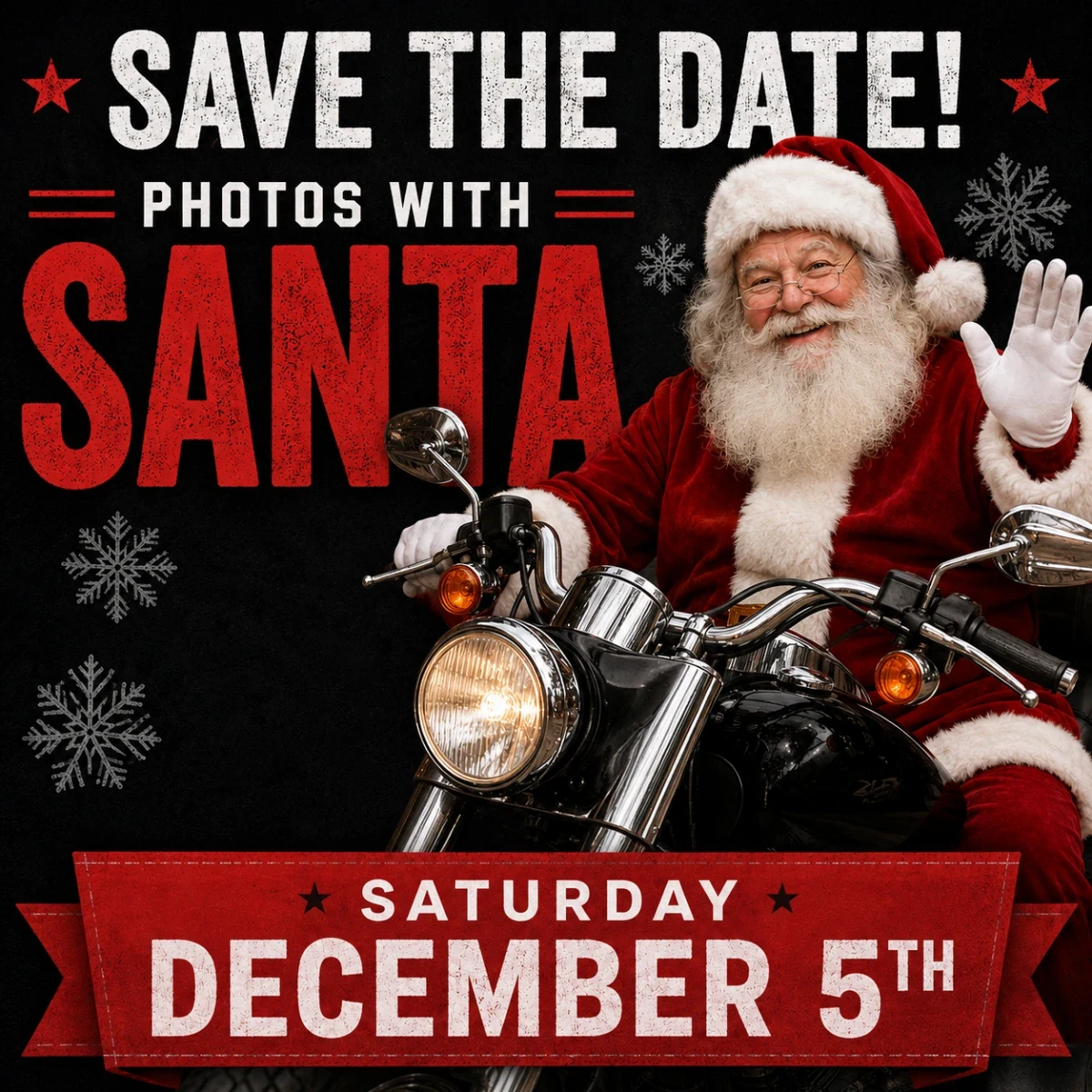 Photos with Santa! event flyer