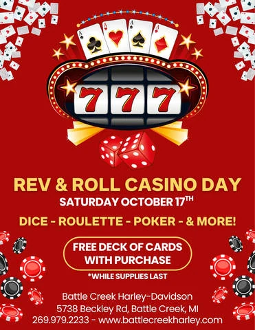 Rev & Roll Casino Day event flyer