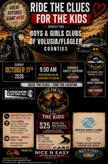 Ride The Clues For The Kids event flyer