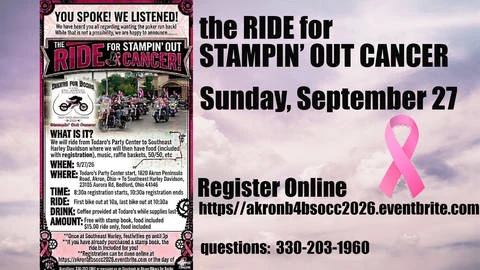 Ride to Stamp out Cancer event flyer