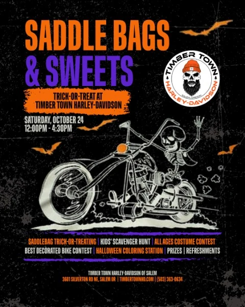 Saddle Bags & Sweets event flyer