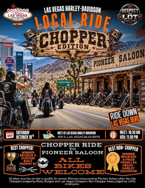 Second Saturdays Local Ride: Chopper Edition event flyer