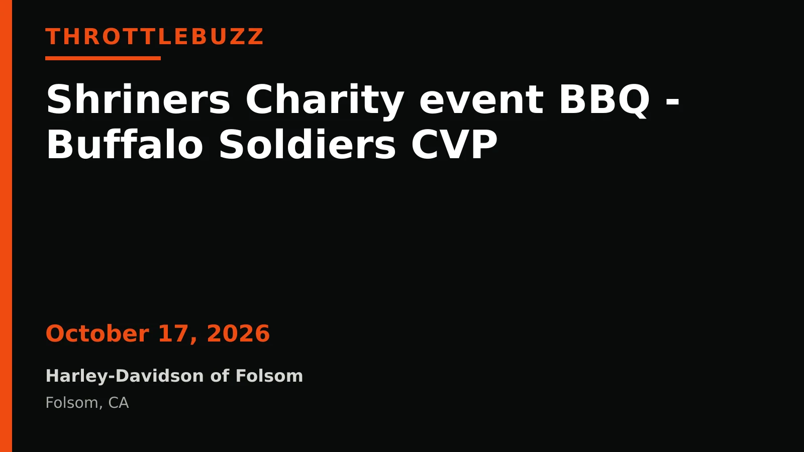 Shriners Charity event BBQ - Buffalo Soldiers CVP event flyer