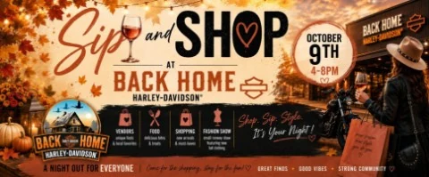 Sip and Shop event flyer