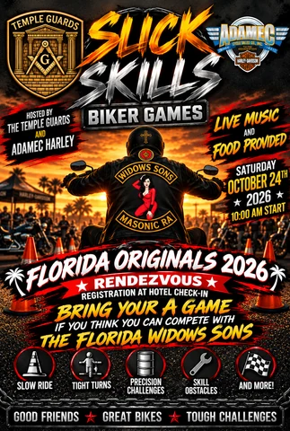 Slick Skills Biker Games - St. Augustine event flyer