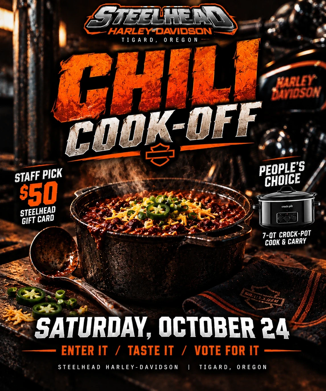 Steelhead Annual Chili Cook-Off event flyer